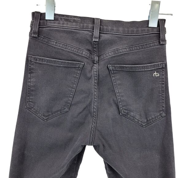 Rag & Bone High Rise Skinny Jeans Black Studded Women's Size 26 - Picture 6 of 11